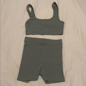 Women's Grayish Green Shorts & tank set